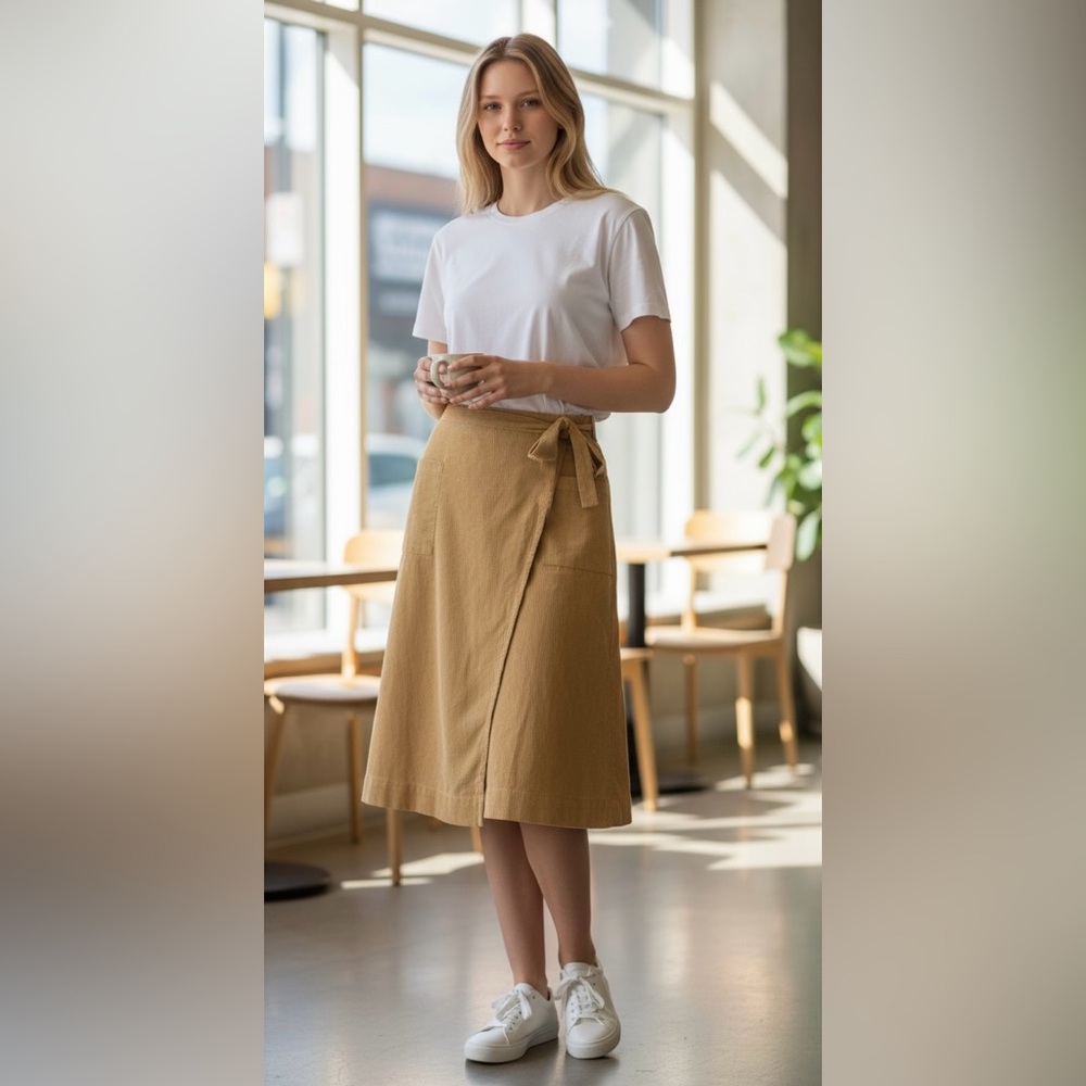 ENDRES SKINNER Ultra Suede Womens Size S/M Vintage Tan Beige Wrap Skirt Boho